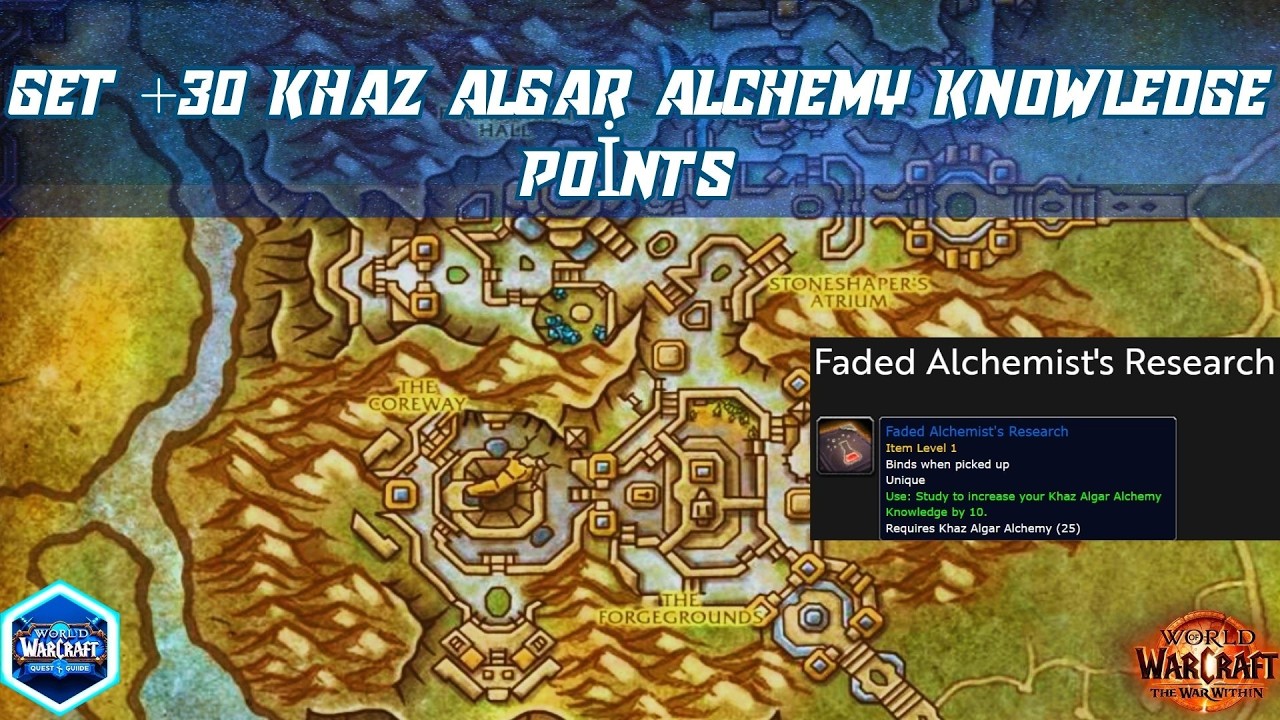 Get +30 Khaz Algar Alchemy Knowledge Points & Artisan's Consortium Books