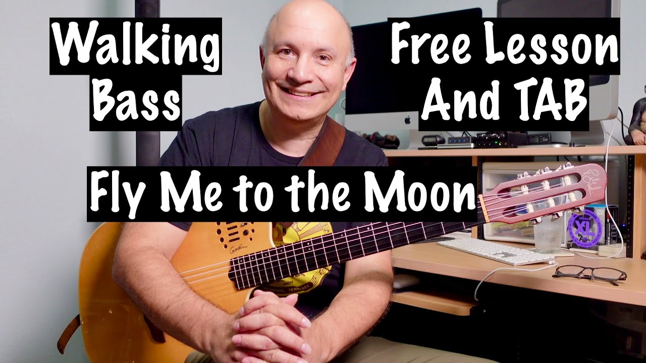 Fly me to the Moon Walking Bass Lesson Part 1 - Free Sheet Music and TAB included