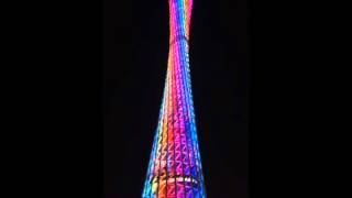 Canton Tower (Guangzhou, China) illuminated at night