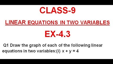 NCERT CLASS-9 CHAPTER-4 LINEAR EQUATIONS IN TWO VARIABLES EX-4.3 Q1 (i) x + y = 4    @bhullar