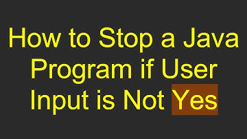 How to Stop a Java Program if User Input is Not Yes