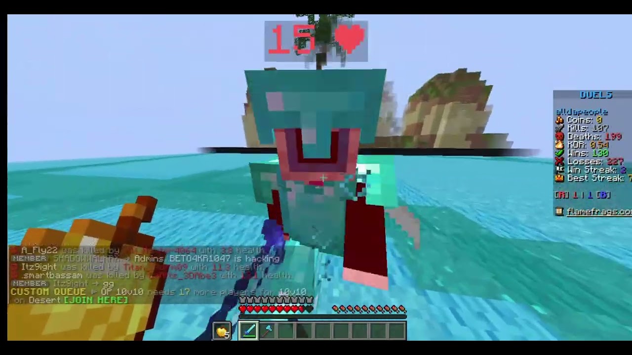 more sword pvp on flame frags server