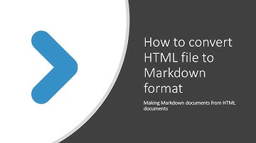 How to convert HTML file to Markdown