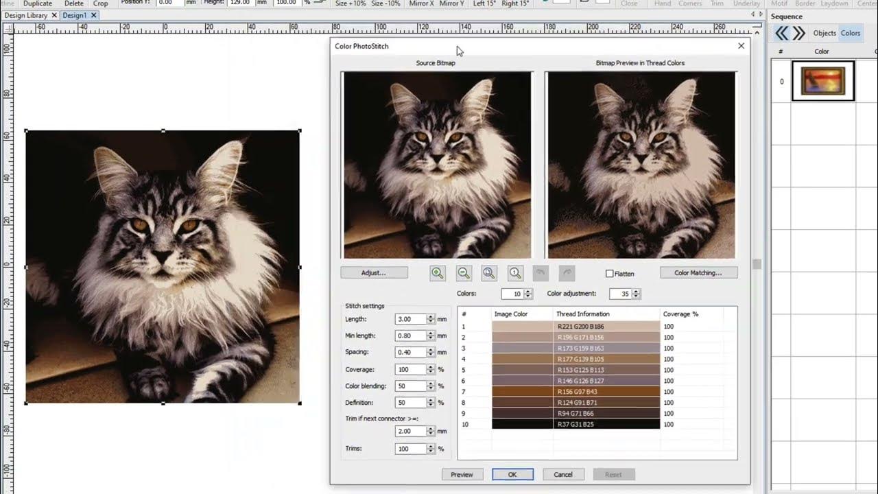 11. Color PhotoStitch Hatch Embroidery 3 YouTube