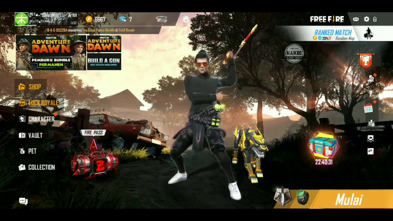 Skin gratis free fire !! Cara ganti backdron free fire mudah banget