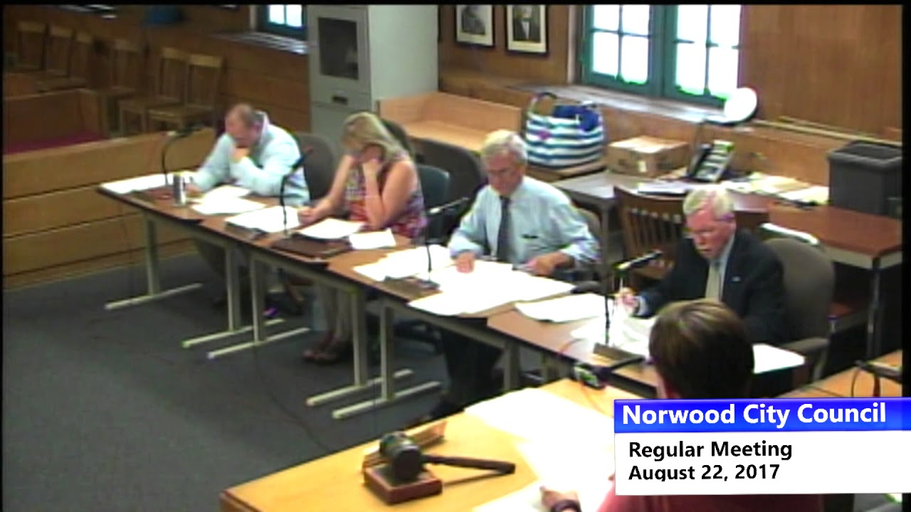 Norwood City Council Regular Meeting August 22, 2017 YouTube