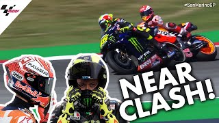 Rossi and Marquez ALMOST CLASH during Q2! | 2019 #SanMarinoGP