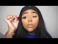 HOW I APPLY MY LASHES AND WINGED LINER! (QUICK &amp; EASY) | Makaya Troix