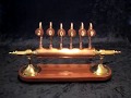 Copper, Brass, Mahogany, and Glass Combine in Clock with a Vintage Look