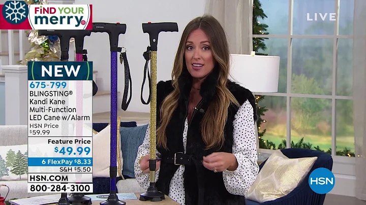 BLINGSTING Kandi Kane MultiFunction LED Cane with Alarm