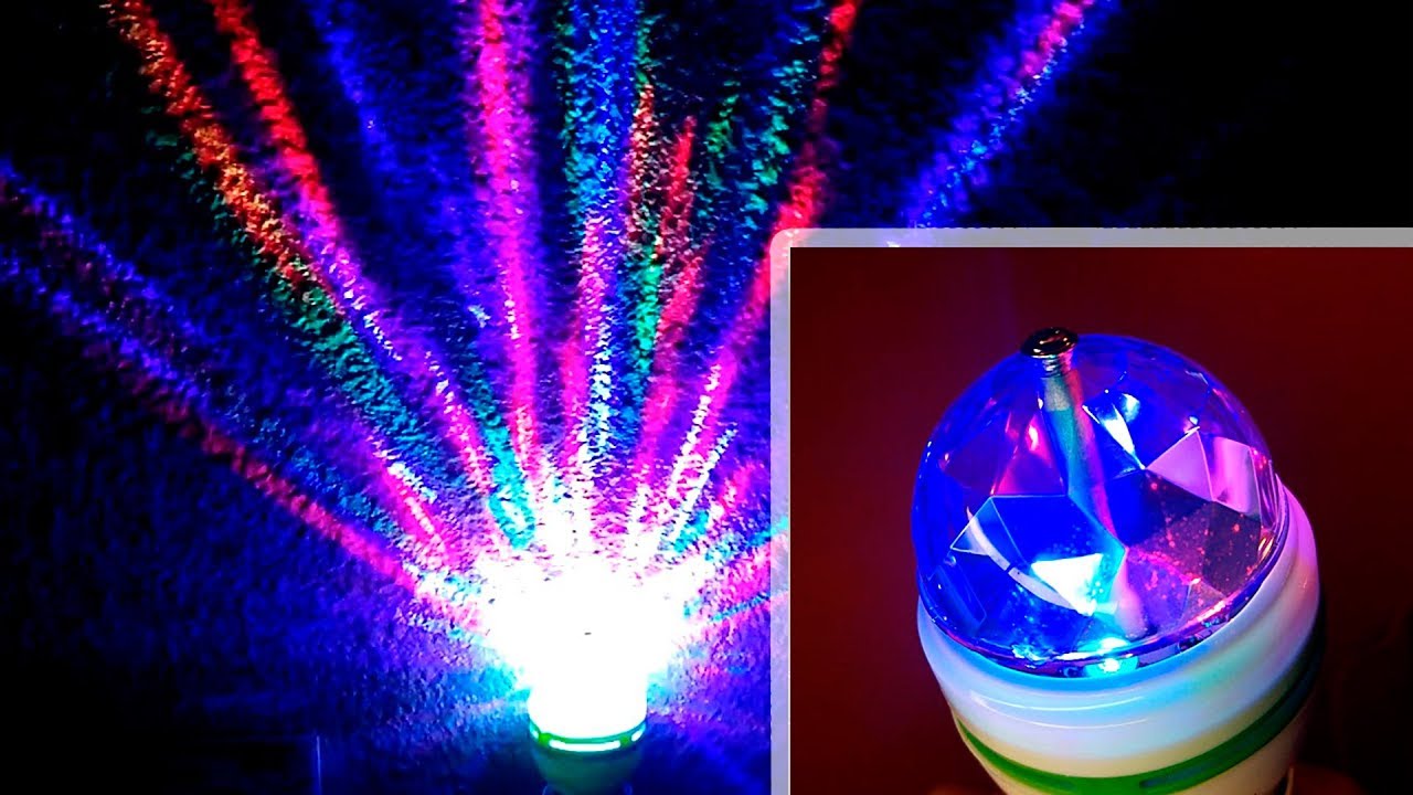 Ampoule disco led rgb e27 3w multicolore rotation 360 ° edm