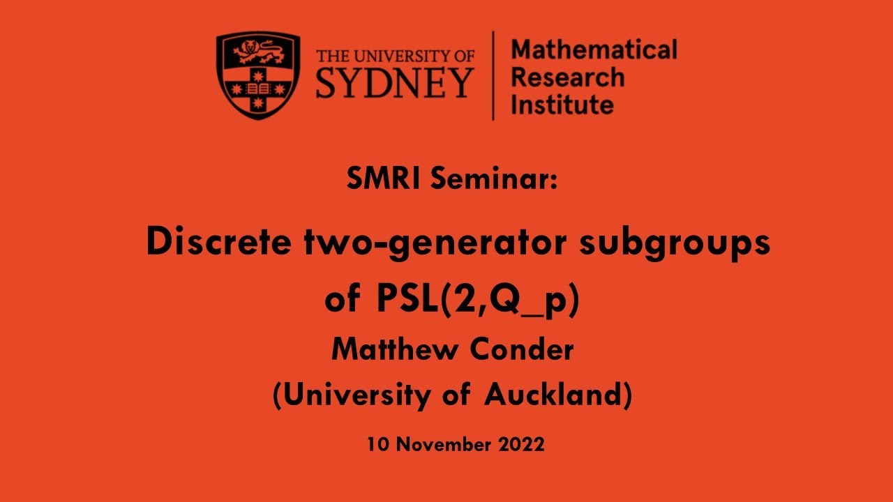 Matthew Conder: Discrete two-generator subgroups of PSL(2,Q_p)