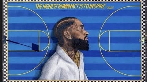 NIPSEY HUSSLE BASKETBALL COURT MURAL AT CRETE ACADEMY CELEBRATION