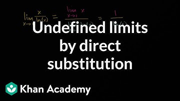Undefined limits by direct substitution | Limits and continuity | AP Calculus AB | Khan Academy
