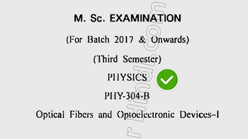 2018 Cdlu MSc Physics 3rd Sem Optical Fibers Question Paper