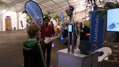 maxon motor @ RoboCup 2013   Shaking hands part 1 360p)