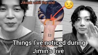 Jikook / Things I've noticed in Jimin's Live
