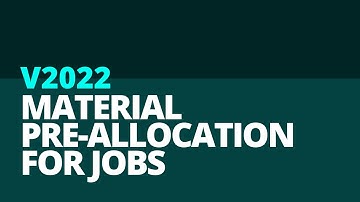 Lantek V2022 - Material pre allocation for jobs
