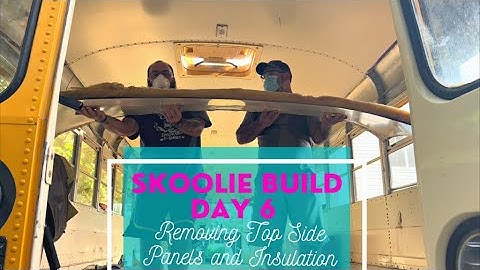 Skoolie Build Day 6 | Removing School Bus Top Side Panels & Insulation | Skoolie Conversion