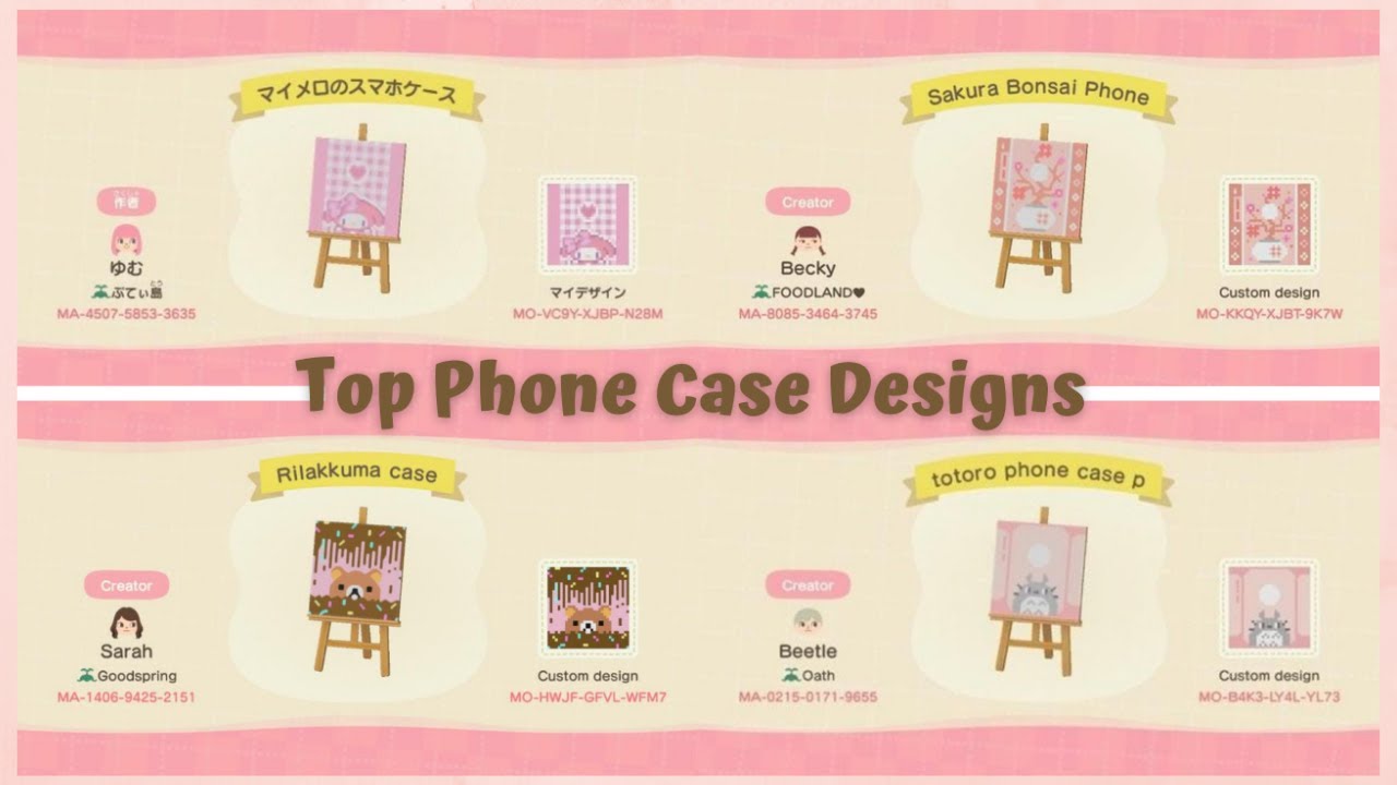 Top 25 Cute Phone Case Custom Design Codes for Animal Crossing New Horizons  - YouTube