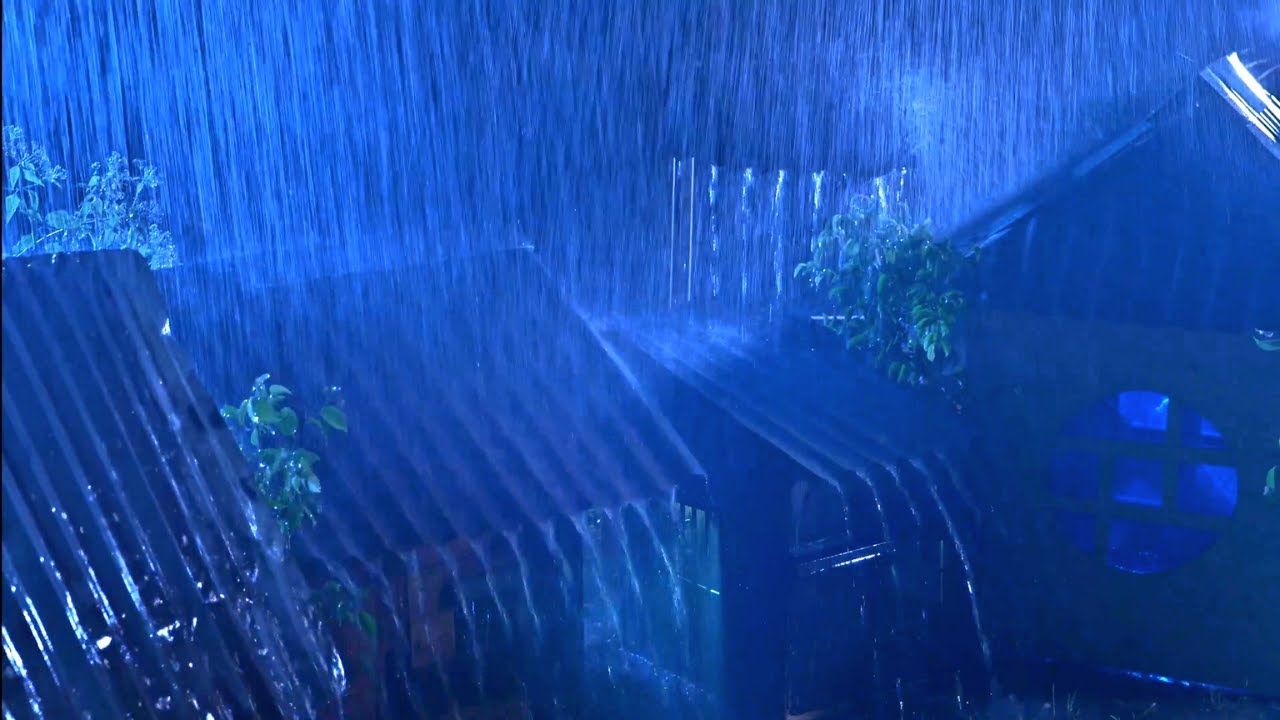 Easily fall into a deep sleep in 5 minutes | 4K sound of heavy rain and ...