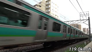 【遅延で普段より飛ばす!】常磐快速線 110km/h超限定の高速通過集