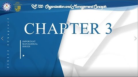 Chapter 3 - Important Managerial Issues