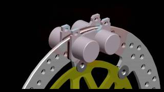 Motorcycle brake system - CAD animation