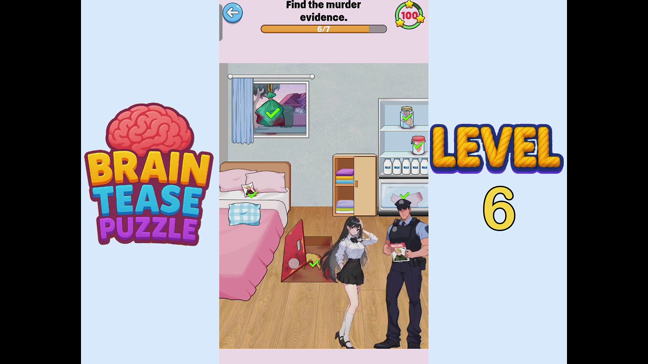 Brain tease puzzle level 6 Walkthrough Solution