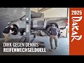 Neue Reifen für den Hillux-wer ist schneller im Reifen wechseln Dirk von Zitzewitz oder Dennis Zenz?