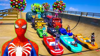 GTA V FNAF and POPPY PLAYTIME CHAPTER 3 in the Epic New Stunt Race For MCQUEEN CARS by Trevor #006 by Super Cars Cartoon 18,212 views 1 month ago 1 hour, 7 minutes