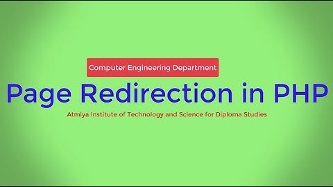 Page Redirection in PHP