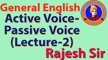Active Voice- Passive Voice(Lecture-2)B.A&B.Sc-1st UG General English Video Lecture Hindi SVM JOBNER