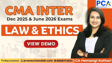 ETHICS FULL COURSE | CMA INTER | CA HEMANGI KOTHARI | #cmaexam #cma #ethics #lawclasses #cmainter