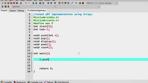 Stack Data structure - stack ADT program using Arrays