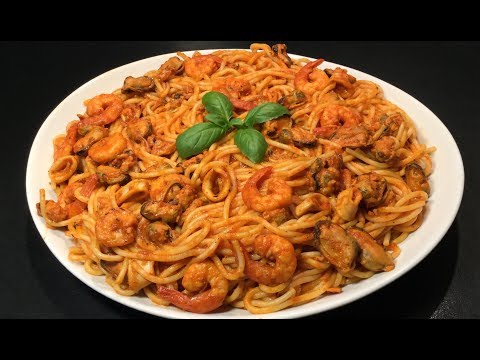 Vidéo: Spaghetti Aux Fruits De Mer Et Pâte De Tomate