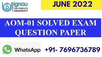 AOM-01 PREVIOUS YEAR (JUNE 2022) SOLVED EXAM PAPER II FULLY SOLVED
