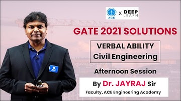 GATE 2021 SOLUTIONS | VERBAL ABILITY - Civil Engineering (CE) | Afternoon Session