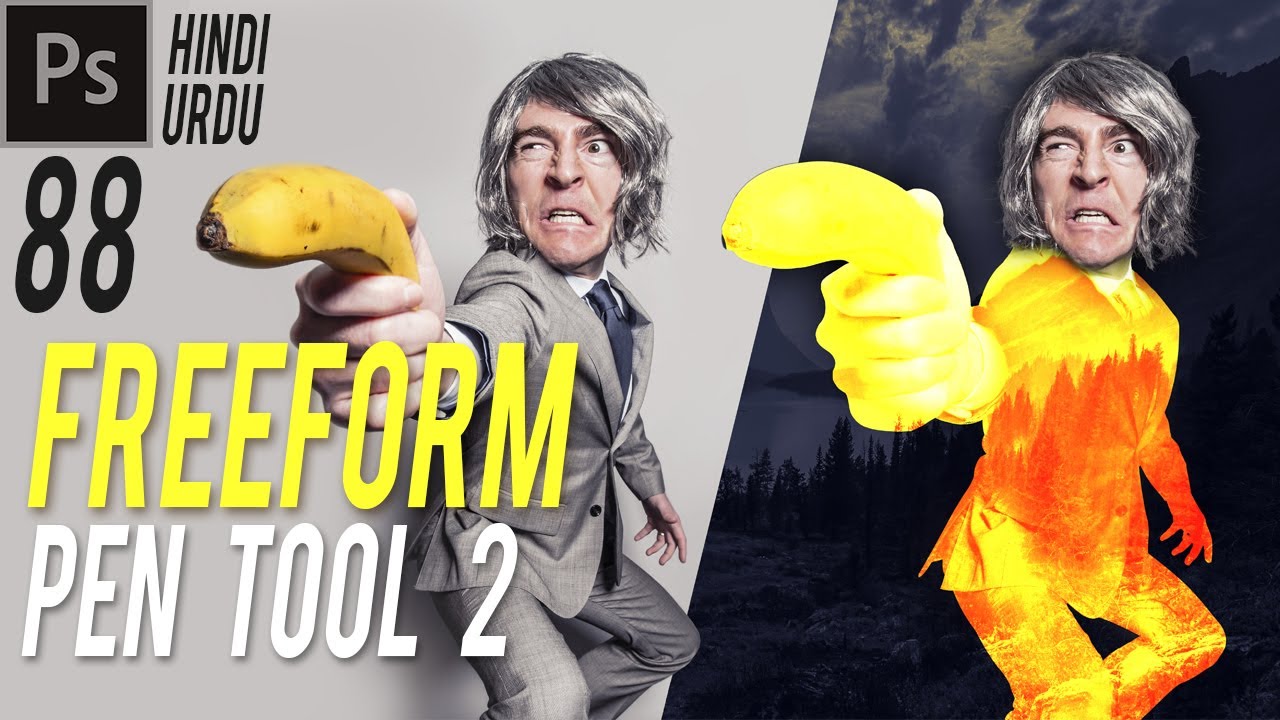 Part 2 | Freeform Pen Tool in Photoshop हिंदी / اردو | Direct Selection Tool and Path Selection Tool