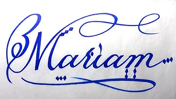 Mariam Name Signature Calligraphy Status | How to Cursive write with cut Marker #mariam @Mariam