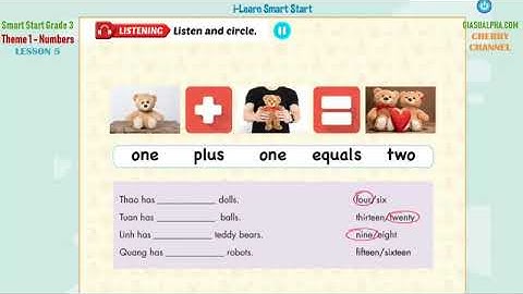 Smart Start 3 Theme 1:Numbers Lesson 5