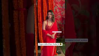 Alia Bhatt Captivates In An Orange-Red Saree.