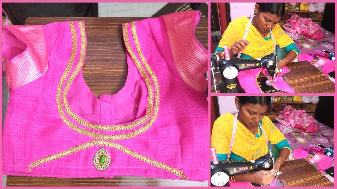 Online simple blouse designs cutting and stitching in telugu