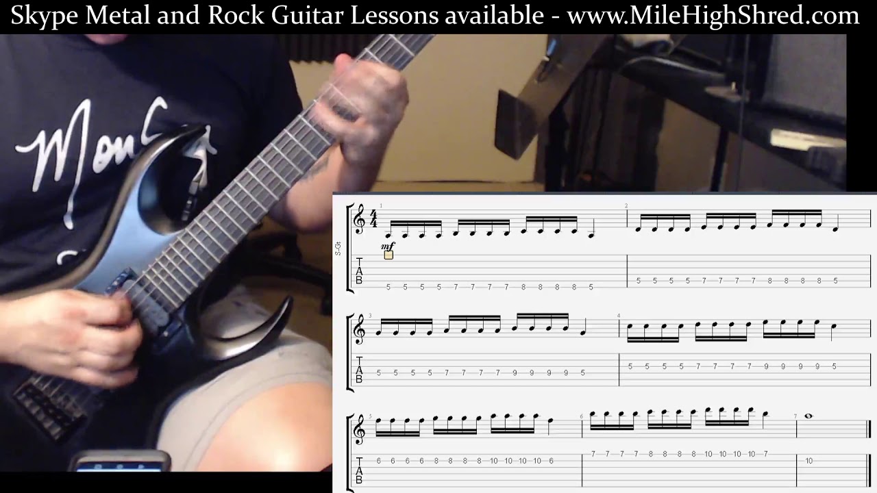 Alternate Picking Bursts Guitar Speed Exercise Aeolian 3 Notes Per String Scale Mile High Shred