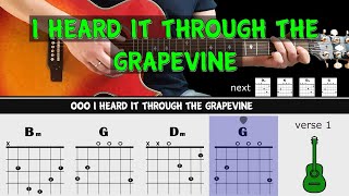 I HEARD IT THROUGH THE GRAPEVINE - CCR - Guitar lesson - Acoustic guitar (with chords & lyrics)