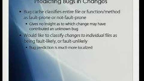 Predicting bugs in code changes using SCM information