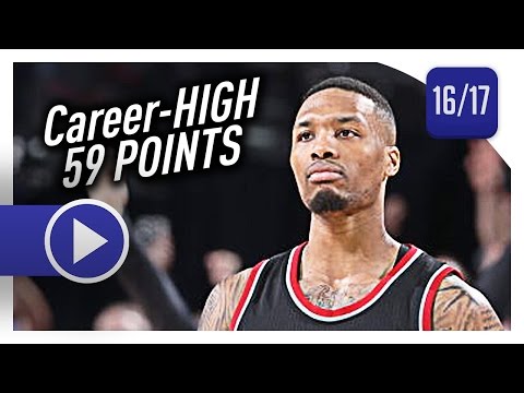 Damian Lillard UNREAL Highlights vs Jazz (2017.04.08) - Career-HIGH 59 Pts, 6 Reb, CRAZY SHOOTING!