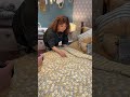 ベアトリスラベルのキルトベッドカバー撮影中❣️