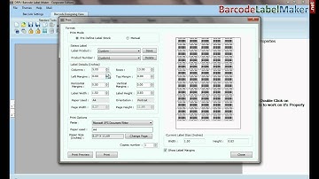 How to change print settings to print barcode label on different barcode sheets