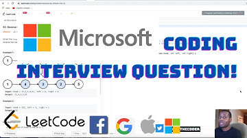 MICROSOFT Coding Interview Question - Reverse Linked List II | LeetCode